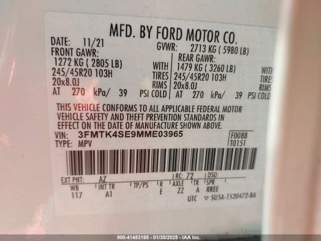 Ford Mustang Mach-e Gt 2021 3FMTK4SE9MME03965 Image 9