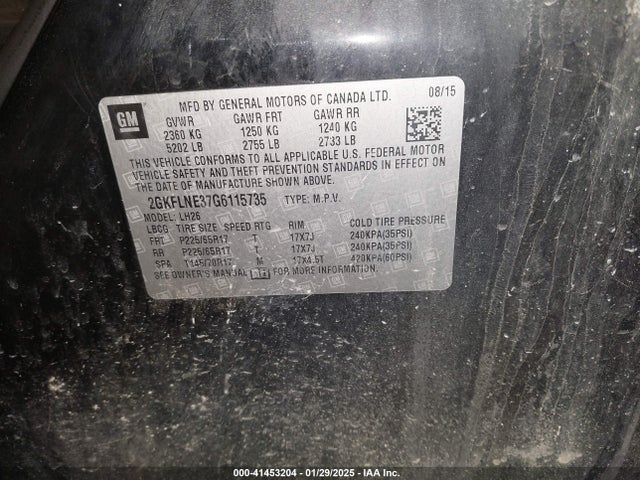 GMC Terrain Sle-2 2016 2GKFLNE37G6115735 Image 9