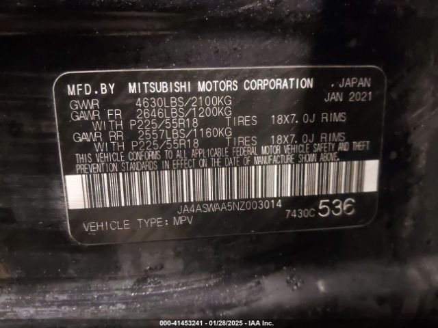 2022 MITSUBISHI ECLIPSE CROSS JA4ASWAA5NZ003014 Photo 8