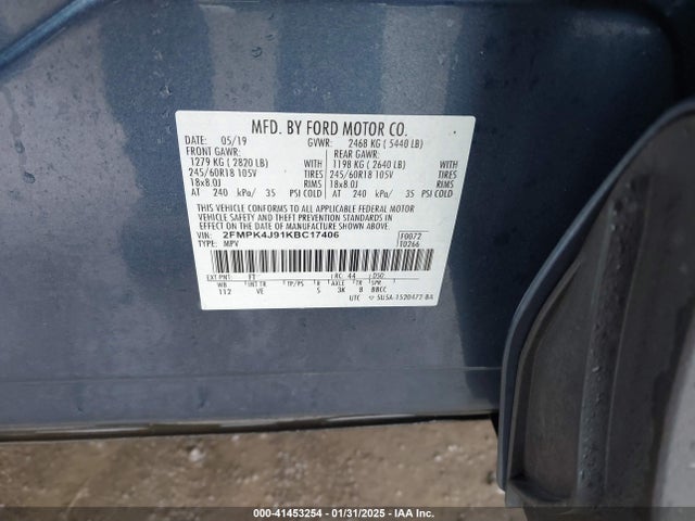 Ford EDGE SEL 2019 2FMPK4J91KBC17406 Image 9