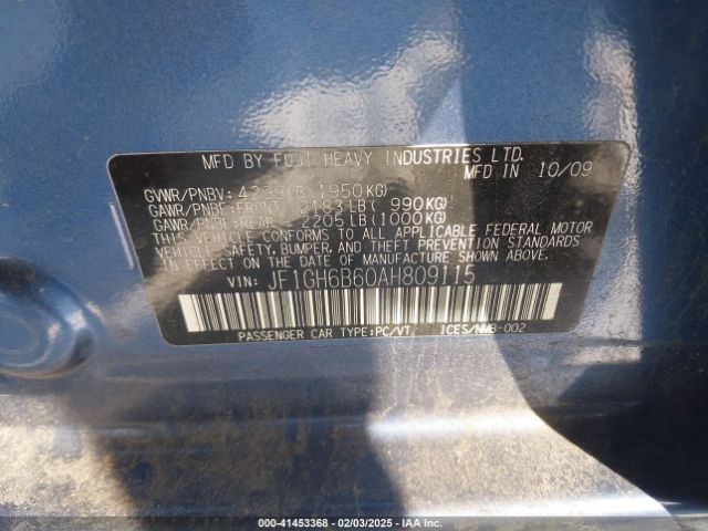 2010 SUBARU IMPREZA JF1GH6B60AH809115 Photo 8