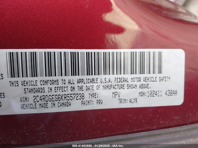 Dodge Grand Caravan Gt 2019 2C4RDGEG6KR557238 Image 9