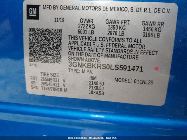 3GNKBKRS0LS591471 Chevrolet Blazer Awd Rs