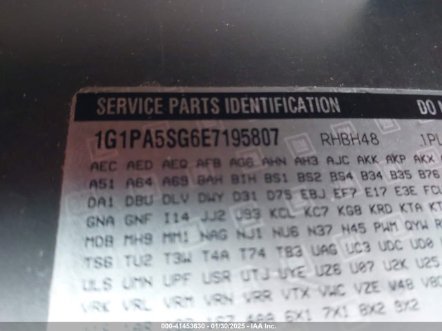 1G1PA5SG6E7195807 Chevrolet Cruze Ls Auto