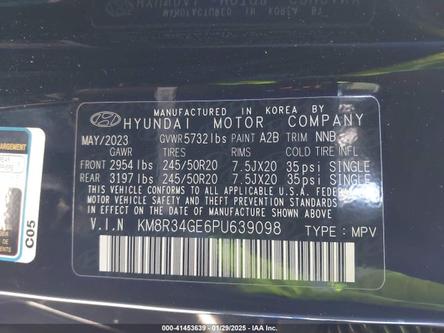 KM8R34GE6PU639098 Hyundai Palisade Xrt
