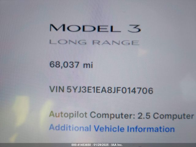5YJ3E1EA8JF014706 Tesla Model 3 Long Range/mid Range