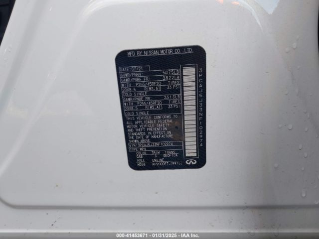 3PCAJ5J33NF102974 Infiniti Qx55 Luxe Awd