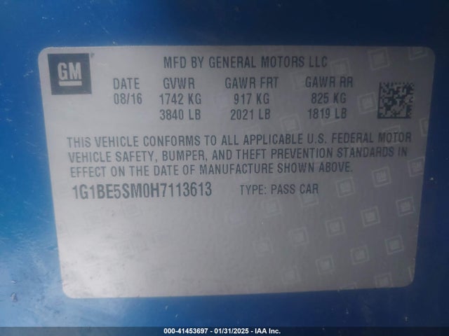 Chevrolet Cruze Lt Auto 2017 1G1BE5SM0H7113613 Image 9