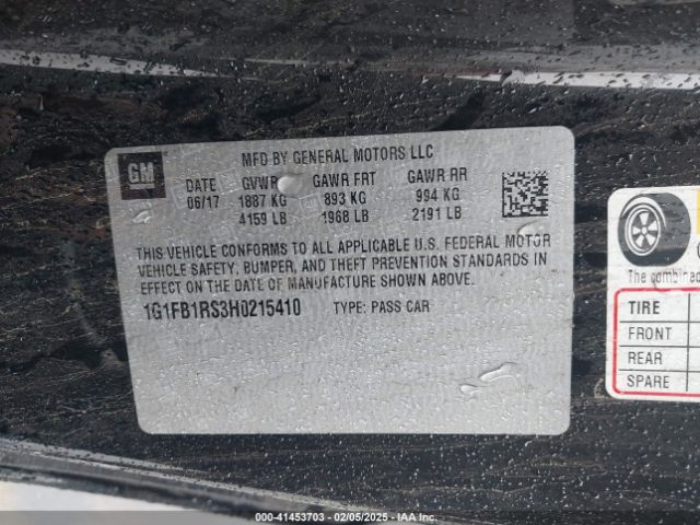 1G1FB1RS3H0215410 Chevrolet Camaro 1lt