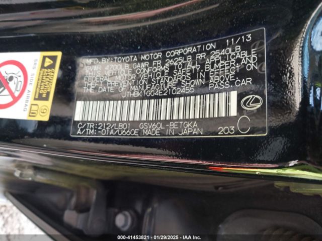 JTHBK1GG4E2102455 Lexus ES 350