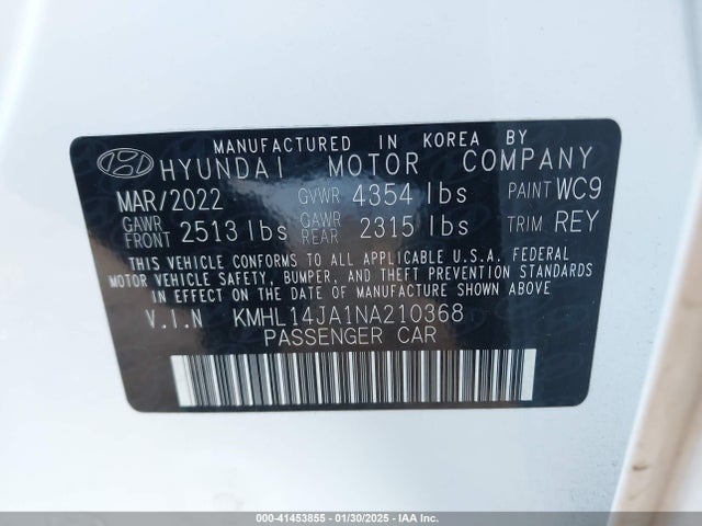 KMHL14JA1NA210368 Hyundai SONATA SEL
