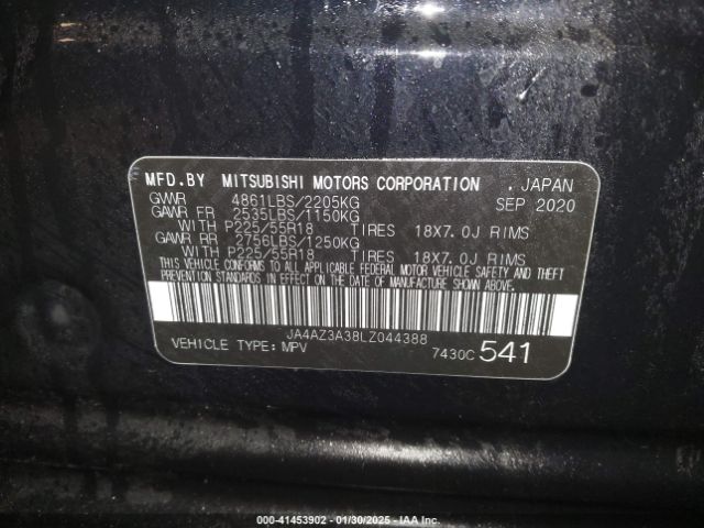 2020 MITSUBISHI OUTLANDER JA4AZ3A38LZ044388 Photo 8