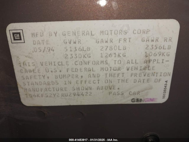 1994 CADILLAC DEVILLE 1G6KF52Y2RU294422 Photo 8