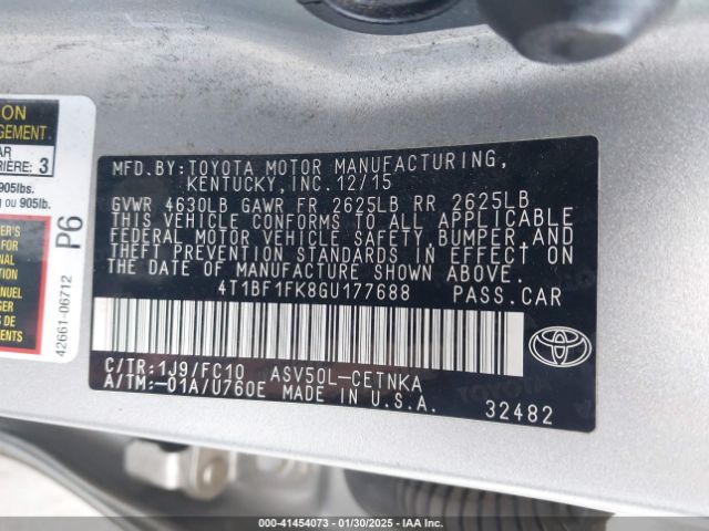 4T1BF1FK8GU177688 Toyota CAMRY LE