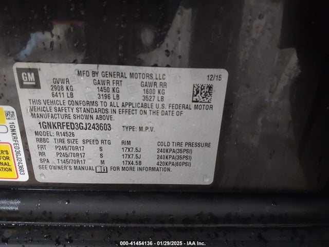 Chevrolet Traverse Ls 2016 1GNKRFED3GJ243603 Image 9