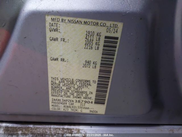 1N4AL3AP2EN387904 Nissan Altima 2.5 S