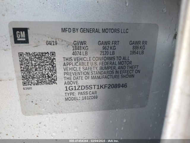 1G1ZD5ST1KF208946 Chevrolet MALIBU LT