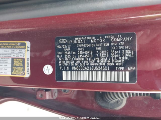 2018 HYUNDAI TUCSON KM8J3CA21JU634601 Photo 8