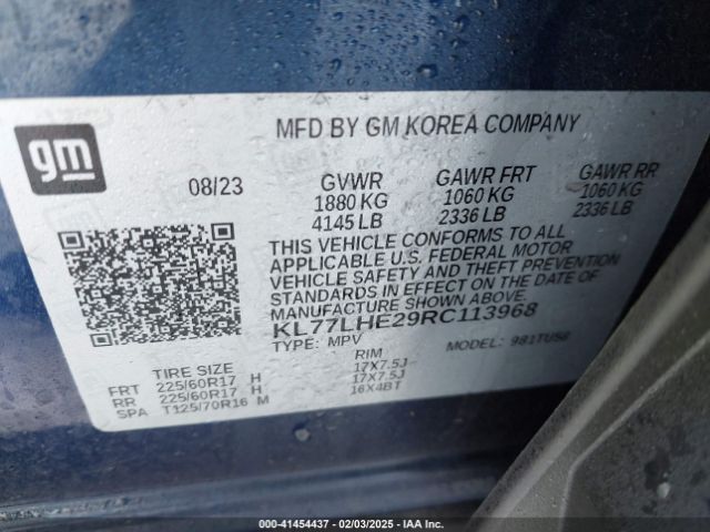 KL77LHE29RC113968 Chevrolet Trax Fwd Lt