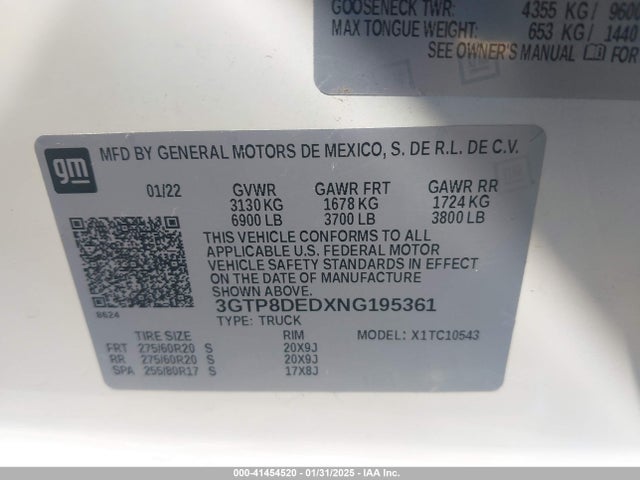 3GTP8DEDXNG195361 GMC Sierra 1500 Limited 2wd  Short Box Slt