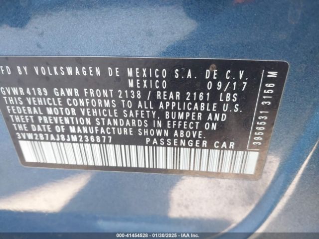 3VW2B7AJ8JM236877 Volkswagen Jetta 1.4t S