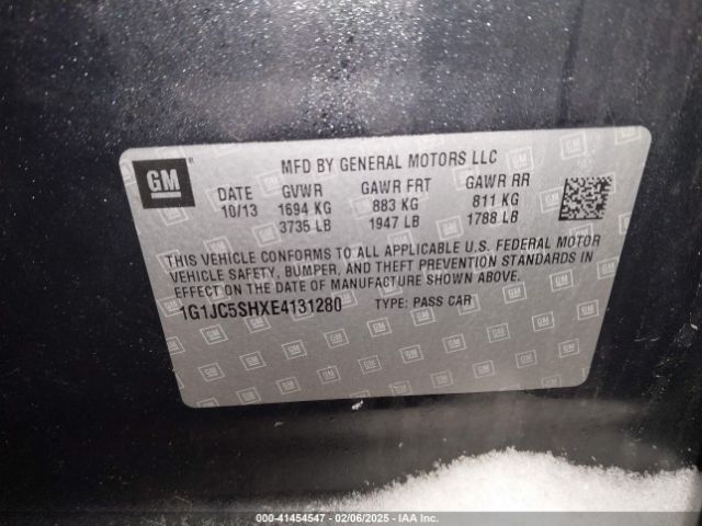 1G1JC5SHXE4131280 Chevrolet Sonic Lt Auto