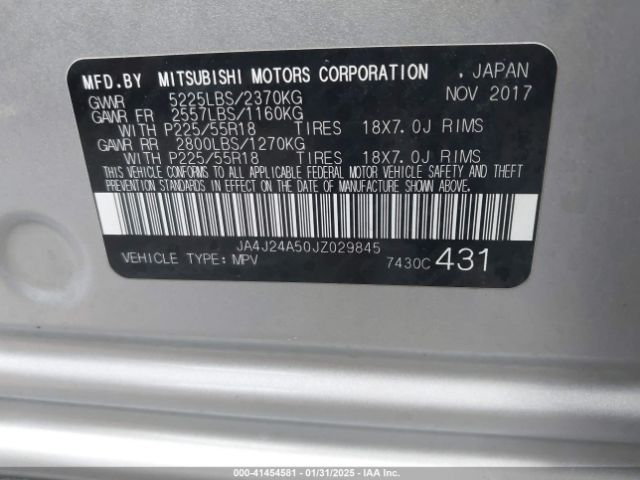 JA4J24A50JZ029845 Mitsubishi Outlander Phev Gt/sel