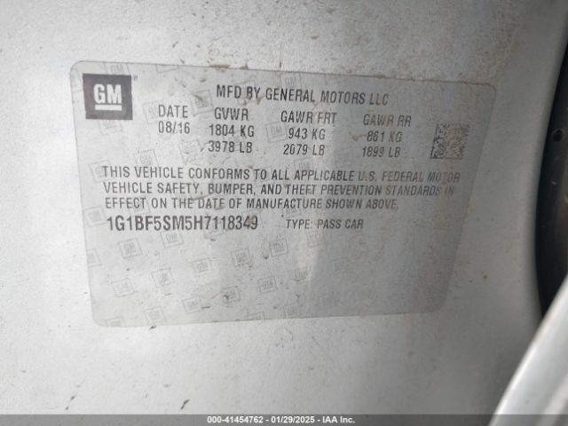 1G1BF5SM5H7118349 Chevrolet Cruze Premier Auto