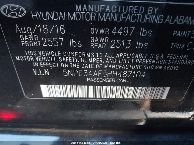 5NPE34AF3HH487104 Hyundai Sonata Sport