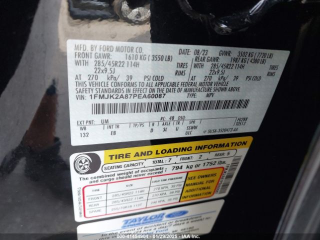 1FMJK2A87PEA60087 Ford Expedition Limited Max