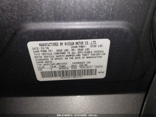JN1EV7AR1JM610743 Infiniti Q50 3.0t Luxe
