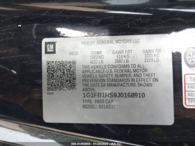 1G1FB1RS9J0168910 Chevrolet Camaro 1lt