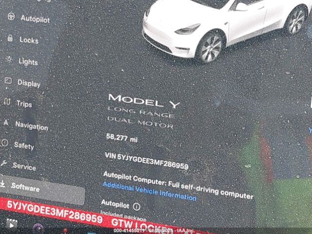 5YJYGDEE3MF286959 Tesla Model Y Long Range Dual Motor All-wheel Drive
