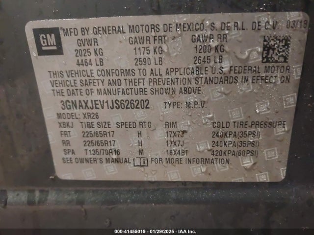 2018 CHEVROLET EQUINOX 3GNAXJEV1JS626202 Photo 8