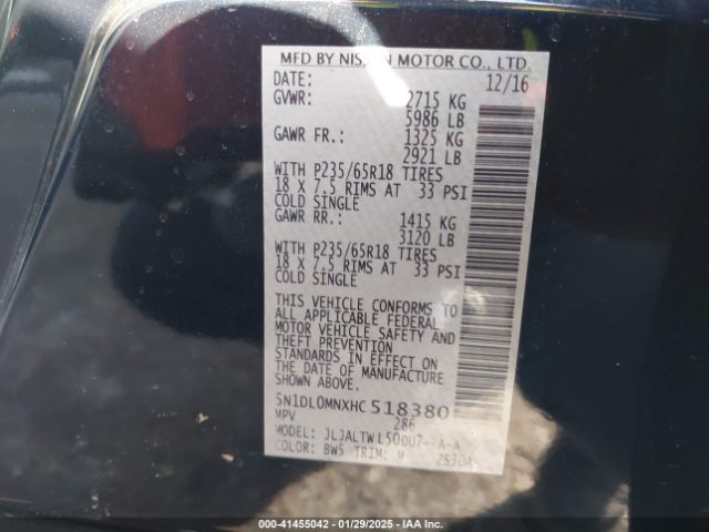 5N1DL0MNXHC518380 Infiniti QX60