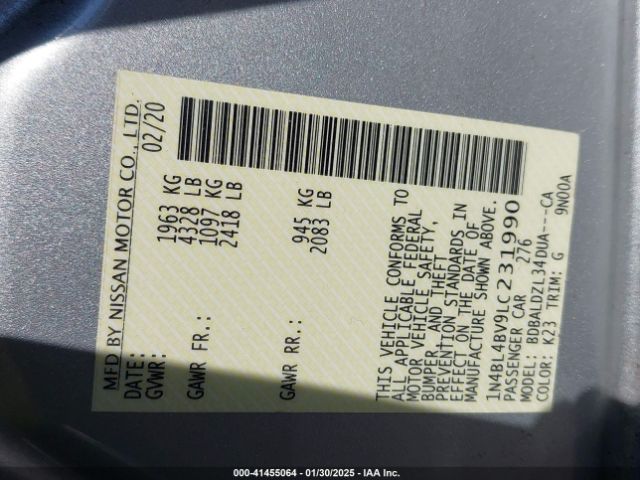 1N4BL4BV9LC231990 Nissan Altima