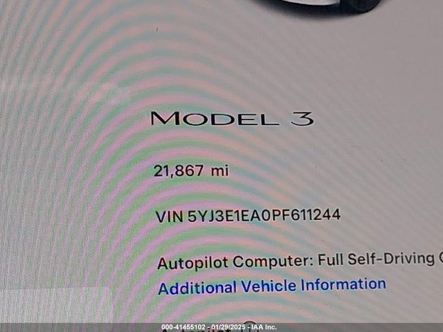 5YJ3E1EA0PF611244 Tesla 2023