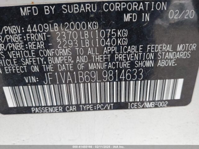 JF1VA1B69L9814633 Subaru Wrx Premium