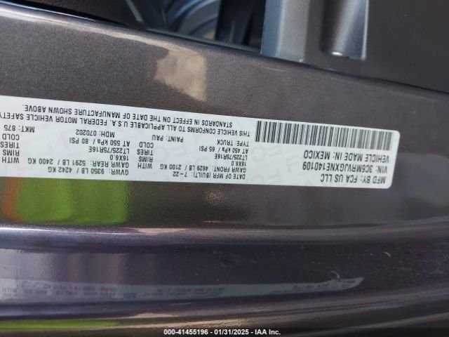 3C6MRVJGXNE140109 RAM Promaster 3500 Cargo Van High Roof 159 Wb Ext