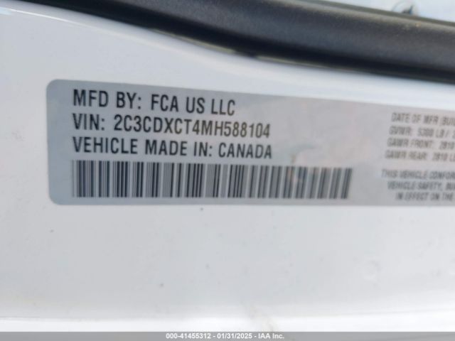2C3CDXCT4MH588104 Dodge Charger R/t Rwd