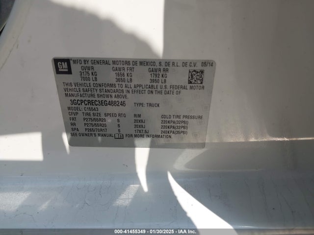 3GCPCREC3EG488246 Chevrolet Silverado 1500 1lt