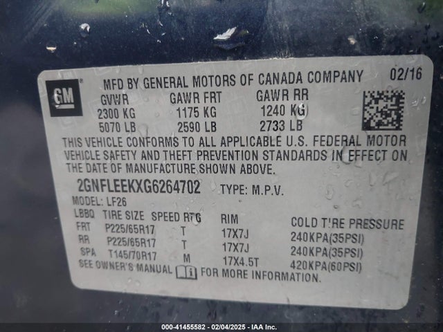 Chevrolet EQUINOX LS 2016 2GNFLEEKXG6264702 Image 9