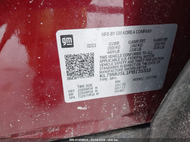 KL79MUSL1PB135333 Chevrolet Trailblazer Awd Rs