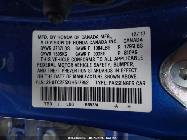 2HGFC2F5XJH517952 Honda Civic Lx