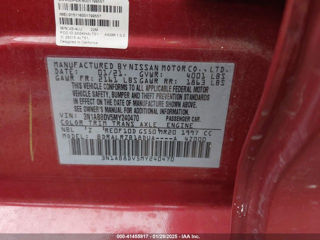 Nissan Sentra Sr Xtronic Cvt 2021 3N1AB8DV5MY240470 Image 9