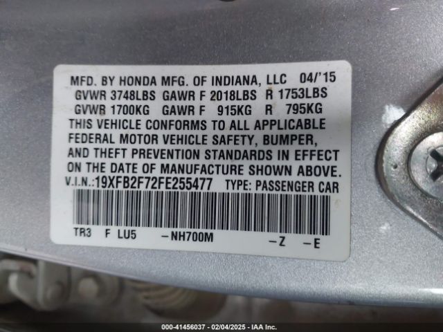 19XFB2F72FE255477 Honda CIVIC SE