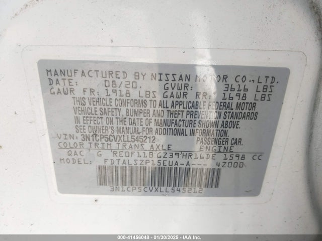 Nissan Kicks Sv Xtronic Cvt 2020 3N1CP5CVXLL545212 Image 9