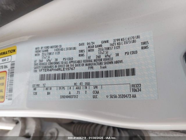 1FTER4PH4RLE15767 Ford RANGER XL