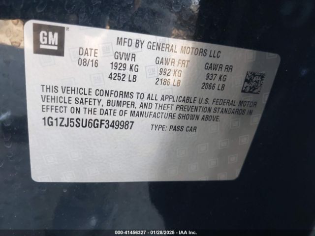 1G1ZJ5SU6GF349987 Chevrolet MALIBU HYBRID