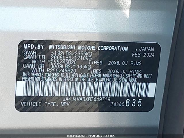JA4J4VA8XRZ049719 Mitsubishi Outlander Se 2.5 S-awc/se Black Edition S-awc/se Black Edition W/pano Roof/se Ralliart S-awc